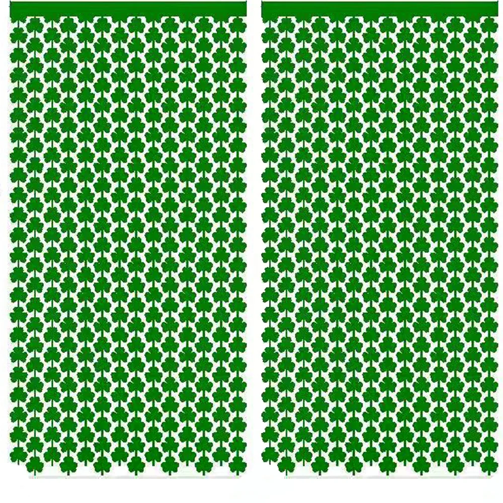 1*2M New Clover Tinsel Curtain Rain For Photo St. Patrick's Day Decoration Irish Festival Decor Green Backdrop Curtain Photozone