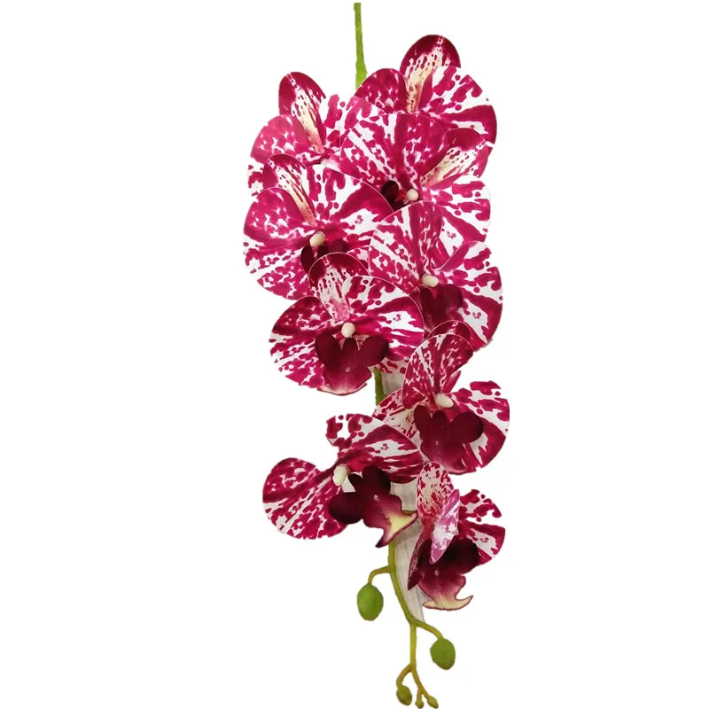 One Latex Butterfly Orchid Flowers 9 Heads Real Touch Good Quality Artificial Phalaenopsis Orchid