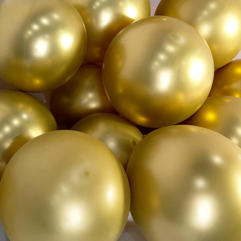 5/10/12/18/36 Inch White Balloons Birthday Wedding Arch Wreath Decoration Baby Shower Chrome Metal Gold Latex Balloon Wholesale