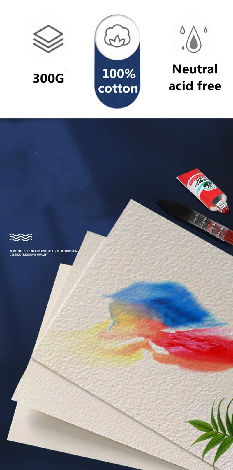 Baohong Professional Watercolor Paper 100% Cotton 300g 20 Sheetes Water Color Paper  Acuarela  Art Supplies