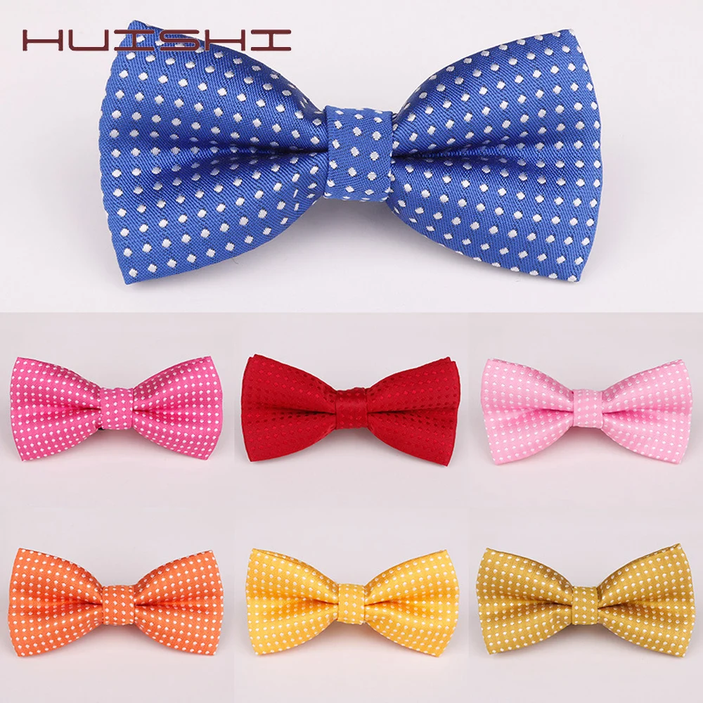 HUISHI Children Fashion Formal Black Bow Tie Kid Classical Dot Bowties Colorful Butterfly Wedding Party Pet Bowtie Tuxedo Ties