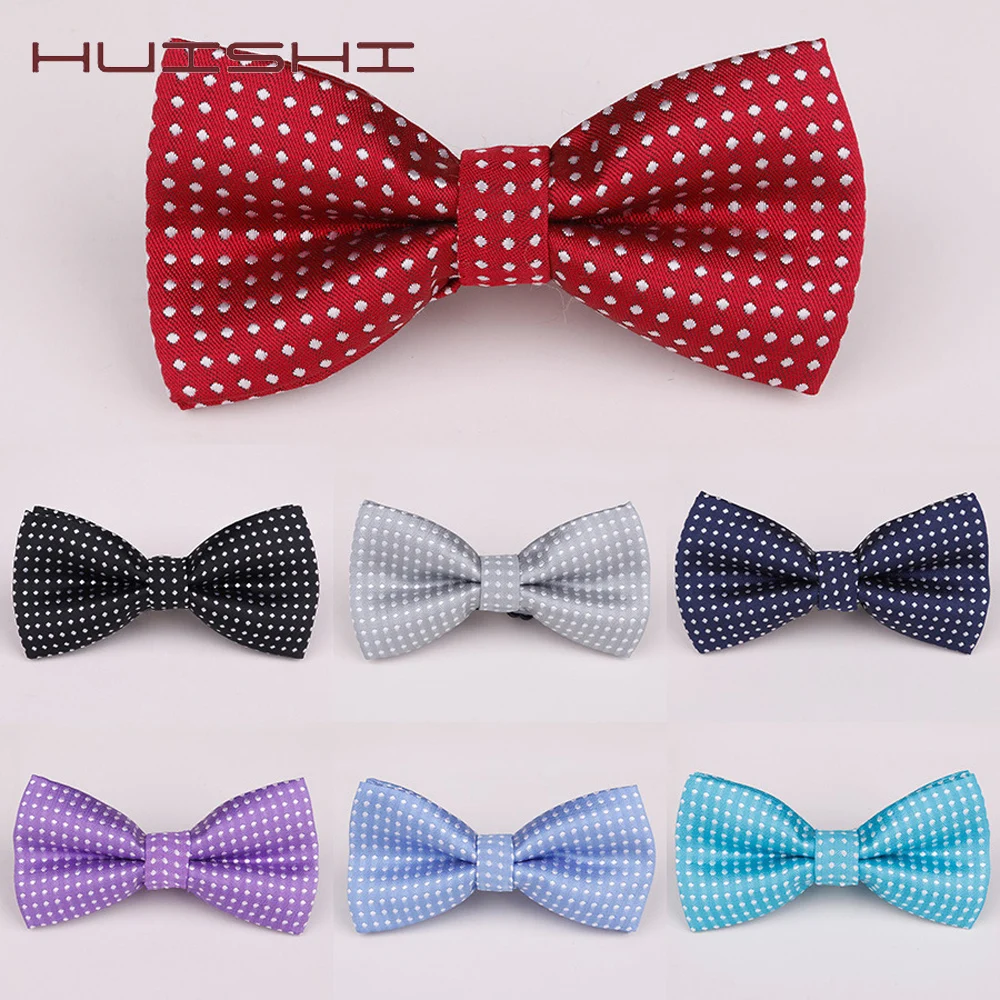 HUISHI Children Fashion Formal Black Bow Tie Kid Classical Dot Bowties Colorful Butterfly Wedding Party Pet Bowtie Tuxedo Ties