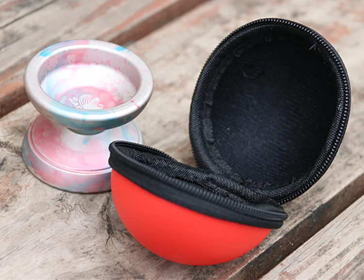 Professional YoYo bag EDC smooth Leather Velvet Pokimon belt hang key ring Case. For all yoyos under 44.5X57mm