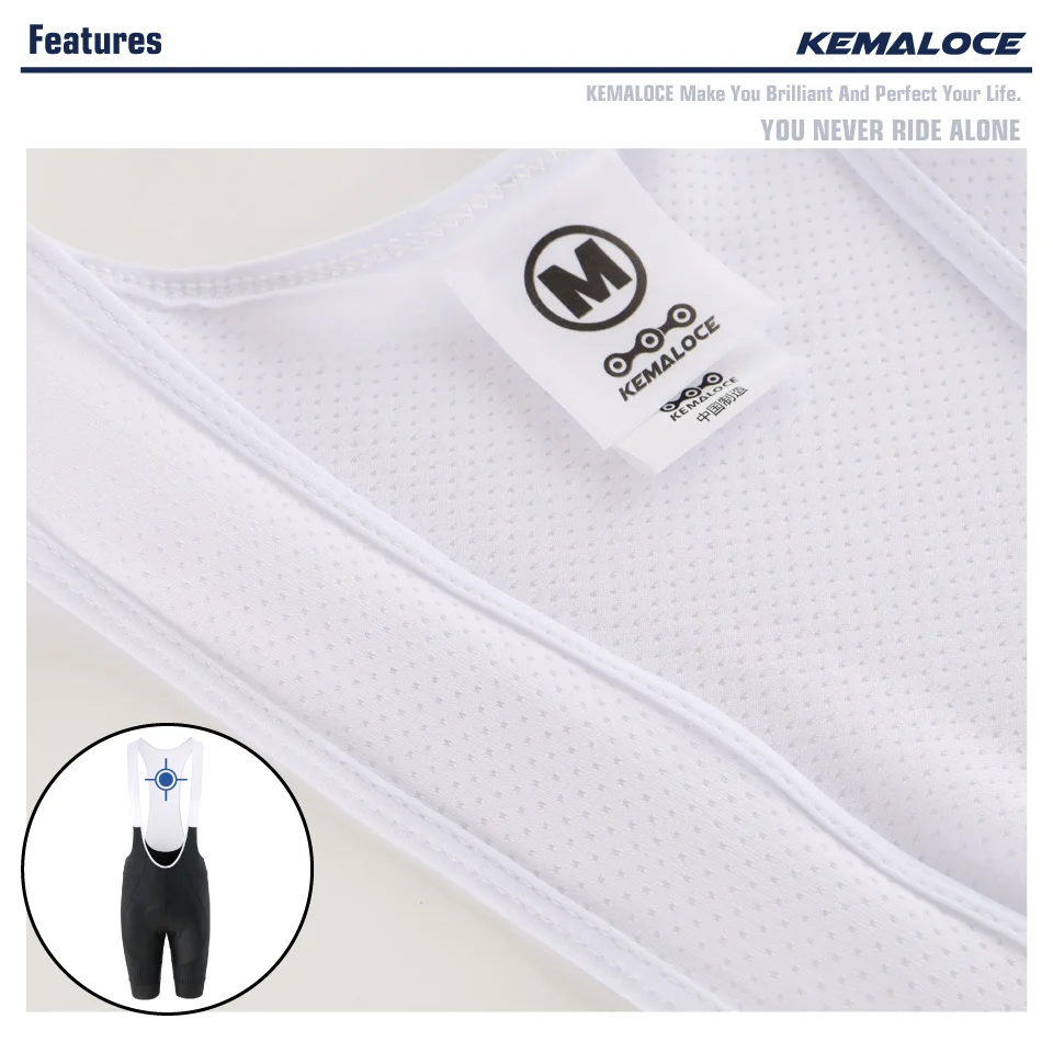 KEMALOCE Black Cycling Bib Shorts Men Shockproof 5D Gel Pad Bike Bib Shorts Reflective Men MTB Lycra Bicycle Tights Knicker