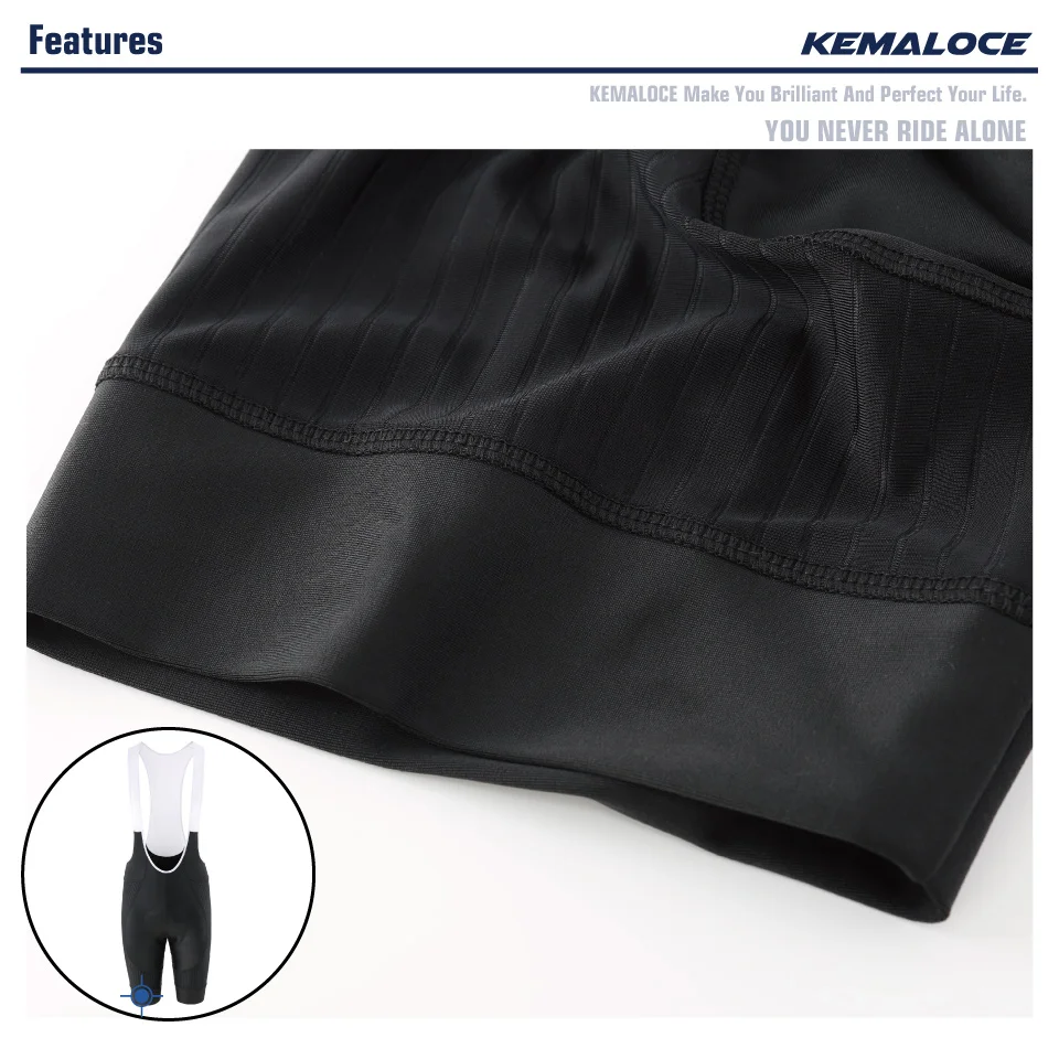 KEMALOCE Black Cycling Bib Shorts Men Shockproof 5D Gel Pad Bike Bib Shorts Reflective Men MTB Lycra Bicycle Tights Knicker