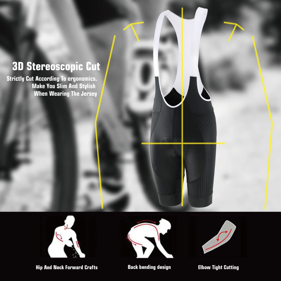 KEMALOCE Black Cycling Bib Shorts Men Shockproof 5D Gel Pad Bike Bib Shorts Reflective Men MTB Lycra Bicycle Tights Knicker