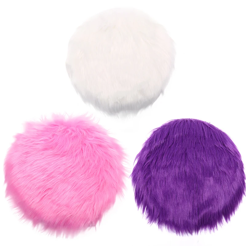 1pcs Solid Color Warm Wool Round Cushion Stool Pad Thickening Dining Chair Cushion Anti-Slip Seat Mat Chair Mat Pad
