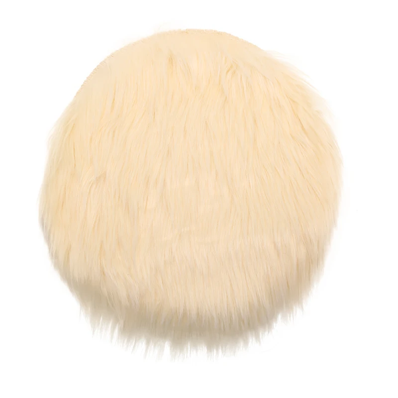 1pcs Solid Color Warm Wool Round Cushion Stool Pad Thickening Dining Chair Cushion Anti-Slip Seat Mat Chair Mat Pad