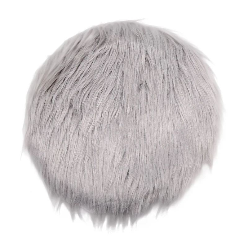 1pcs Solid Color Warm Wool Round Cushion Stool Pad Thickening Dining Chair Cushion Anti-Slip Seat Mat Chair Mat Pad
