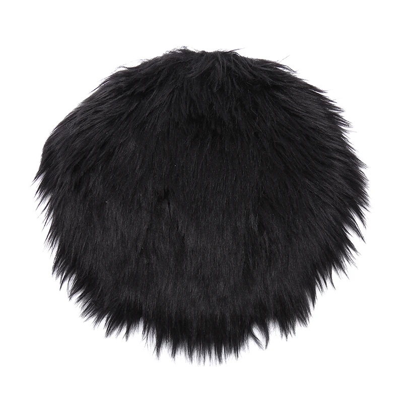 1pcs Solid Color Warm Wool Round Cushion Stool Pad Thickening Dining Chair Cushion Anti-Slip Seat Mat Chair Mat Pad
