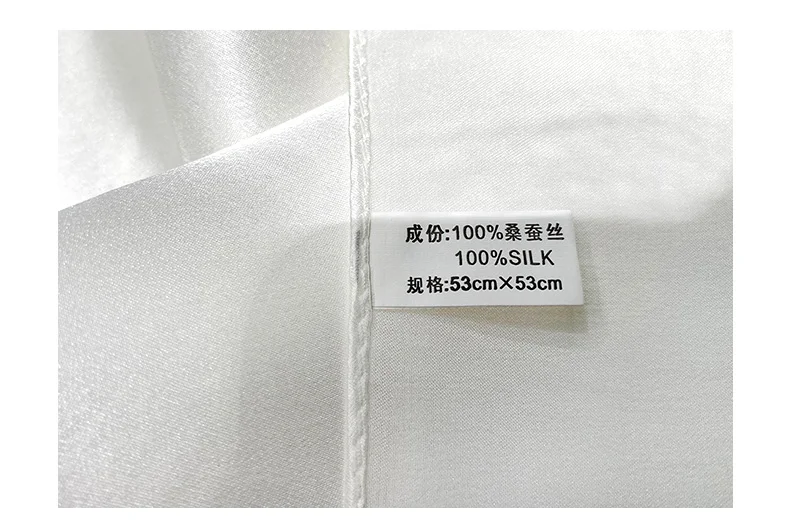 White pure silk scarf headscarf handkerchief lady scarves foulard 50x50 small hijab wrap neck scarf women spring autumn