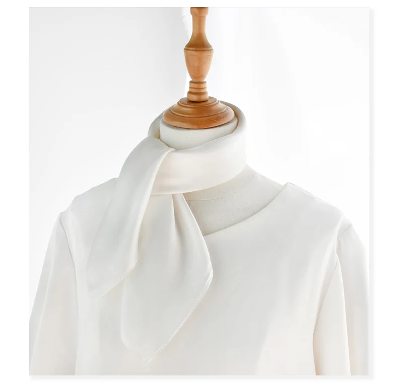 White pure silk scarf headscarf handkerchief lady scarves foulard 50x50 small hijab wrap neck scarf women spring autumn