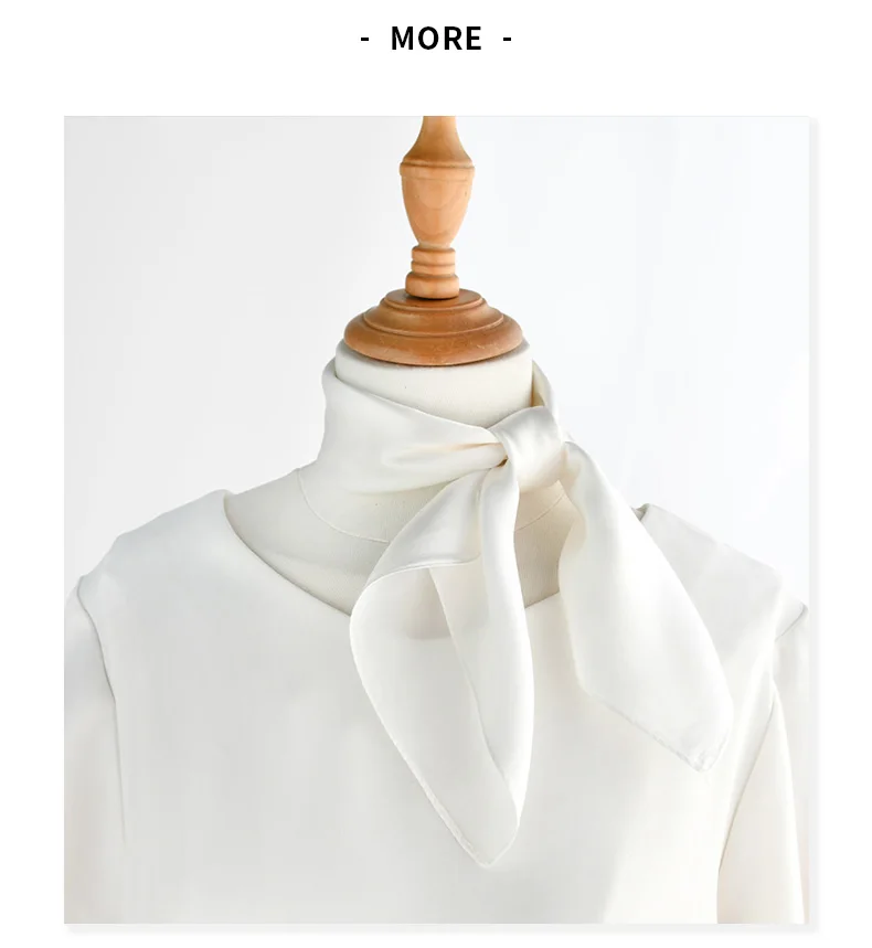 White pure silk scarf headscarf handkerchief lady scarves foulard 50x50 small hijab wrap neck scarf women spring autumn