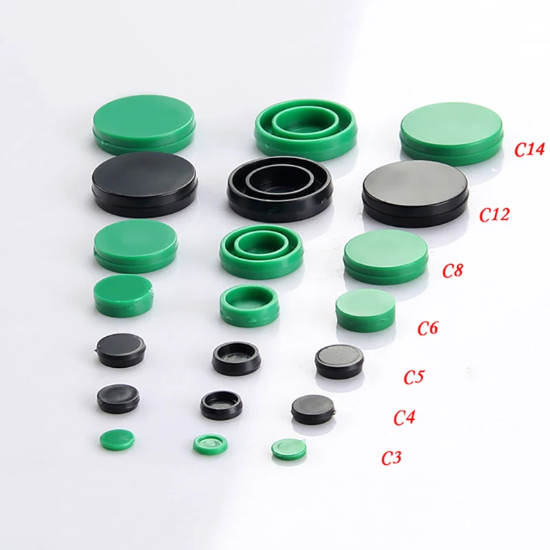 50pcs Nylon Plastic Dust Cover Caps Protector C3 For MGN9 MGN12 MGN7 MGN15 Linear Rail Guides Parts Screw Hole Cover Black Green