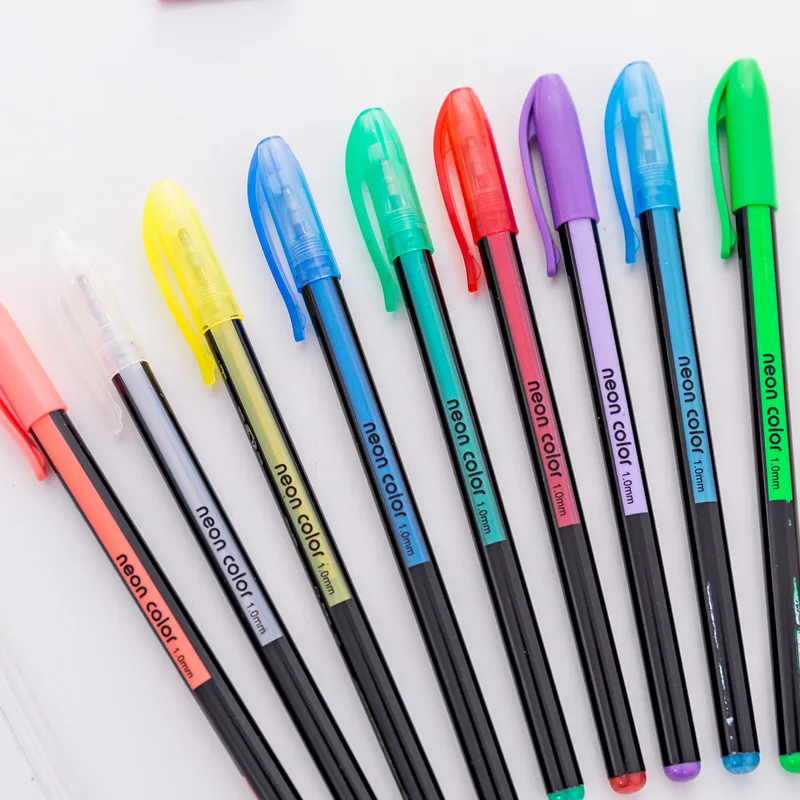 12/18/24 Colors Gel Pen Set Pastel Metallic Neon Glitter Pens For Adult Coloring Book Journals Drawing Doodling Art Markers