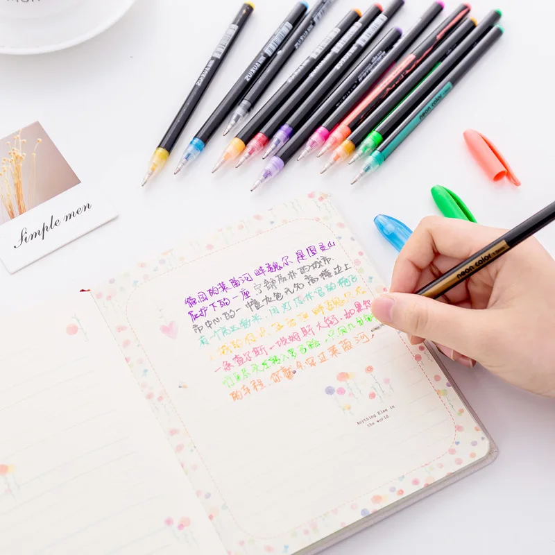 12/18/24 Colors Gel Pen Set Pastel Metallic Neon Glitter Pens For Adult Coloring Book Journals Drawing Doodling Art Markers