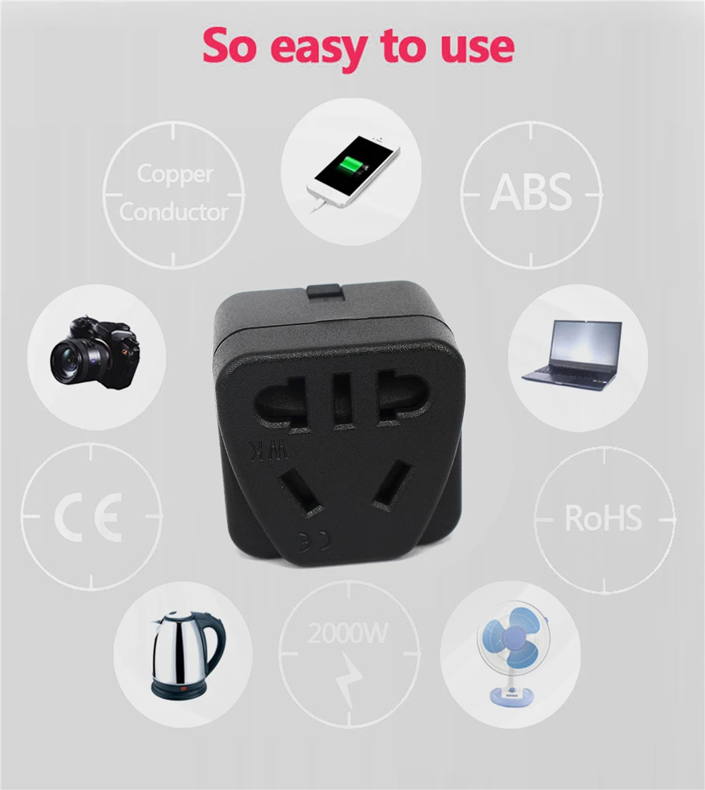 Universal Travel plug to UK,US,EU,small South Africa plug,AC power outlet,adapter,Nepal,India,Sri Lanka Big South Africa 15A/10A
