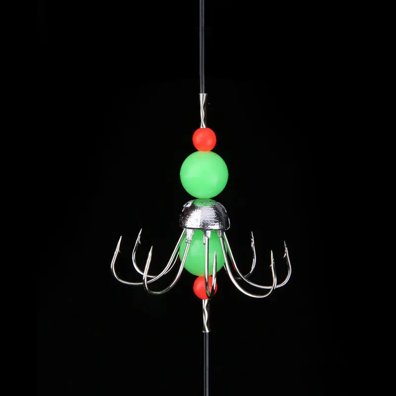 AS 1 Set Squid Jig Glow Hooks 48g Pesca Luminous Leurre Baits 8 Needles Cuttlefish Fishing Lure Hook Bait Fishhook