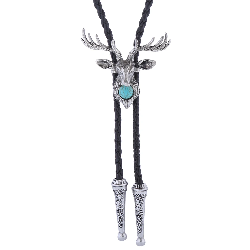 nordic Elk Turquoise Retro Men and Women Fashion bolo Tie