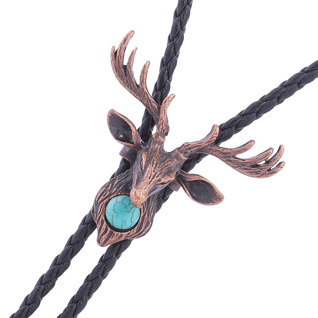 nordic Elk Turquoise Retro Men and Women Fashion bolo Tie