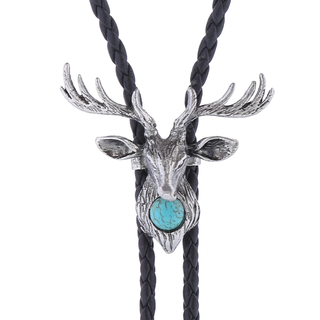 nordic Elk Turquoise Retro Men and Women Fashion bolo Tie