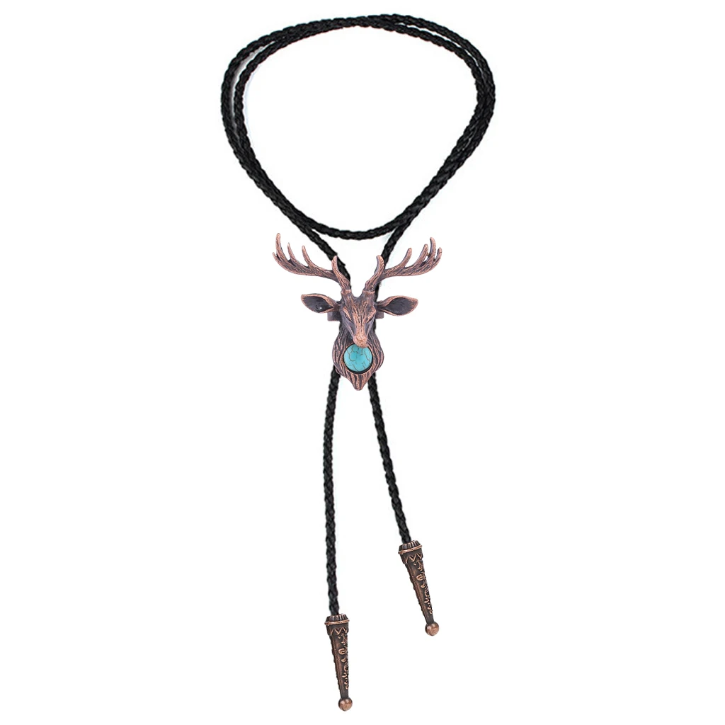 nordic Elk Turquoise Retro Men and Women Fashion bolo Tie