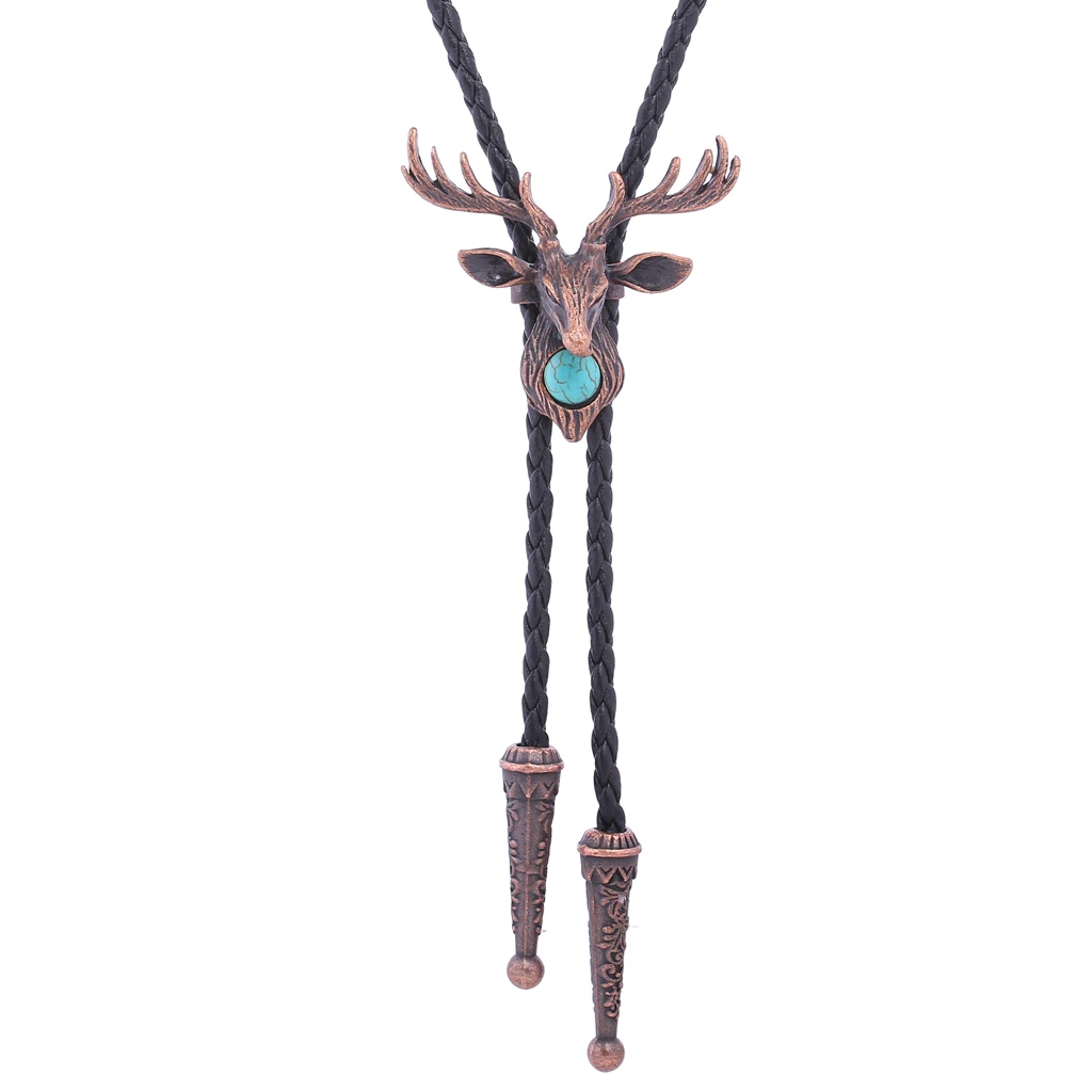 nordic Elk Turquoise Retro Men and Women Fashion bolo Tie