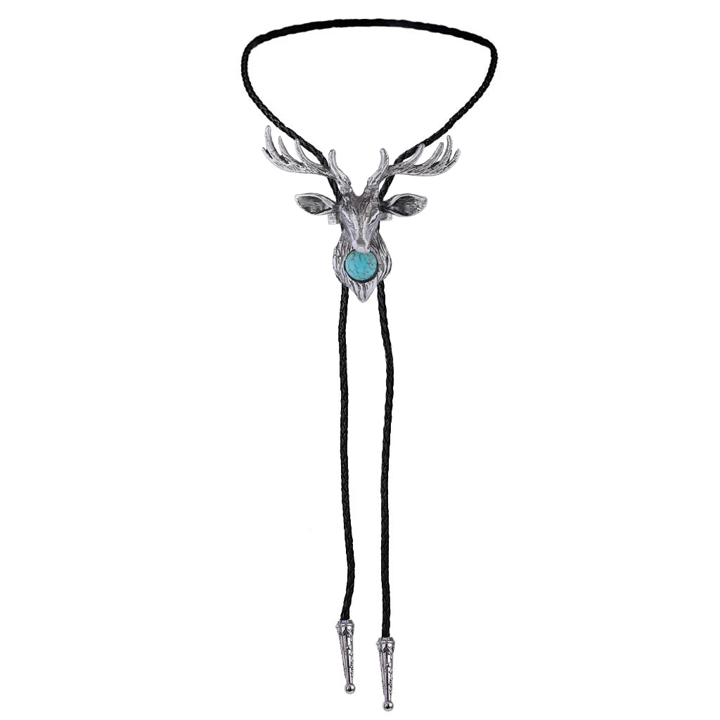 nordic Elk Turquoise Retro Men and Women Fashion bolo Tie
