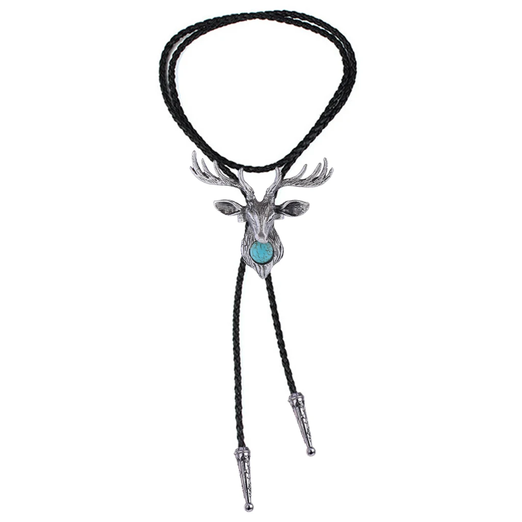 nordic Elk Turquoise Retro Men and Women Fashion bolo Tie