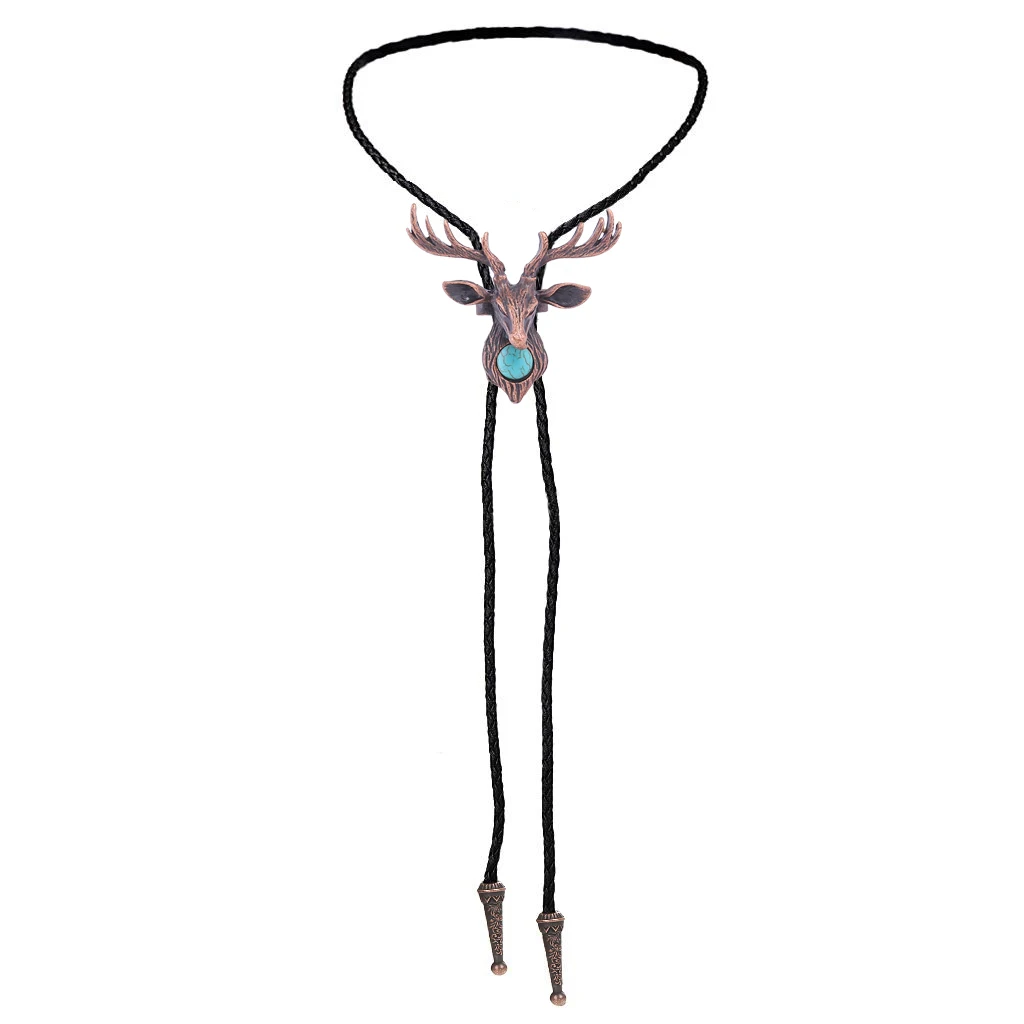 nordic Elk Turquoise Retro Men and Women Fashion bolo Tie
