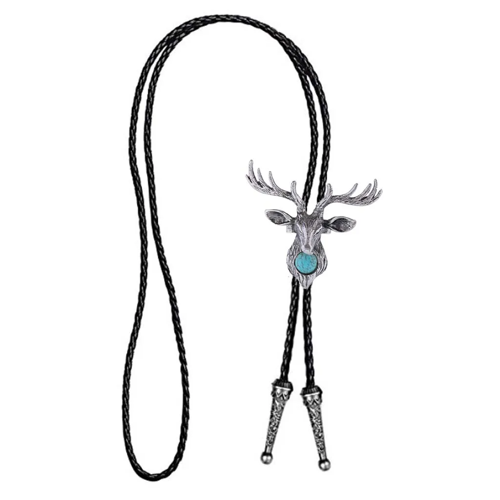 nordic Elk Turquoise Retro Men and Women Fashion bolo Tie
