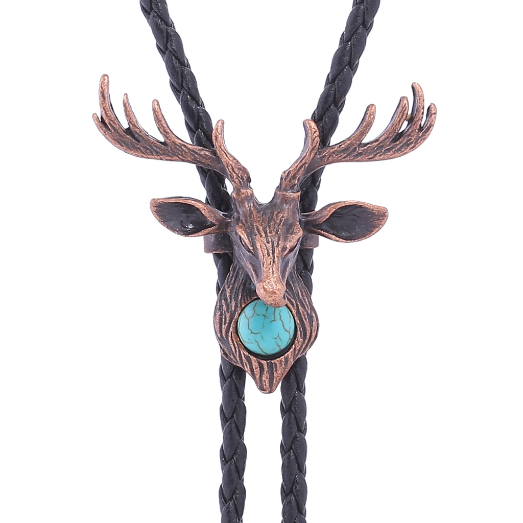 nordic Elk Turquoise Retro Men and Women Fashion bolo Tie