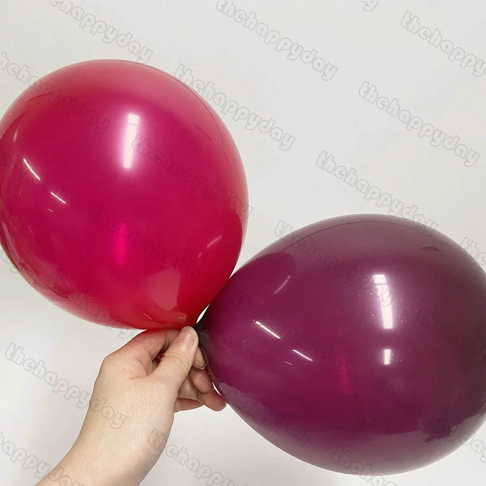 144Pcs Burgundy Wine Red Balloons Garland Kit Translucent Rose Red Balloons DIY Chrome Balloon Arch Wedding Birthday Party Decor