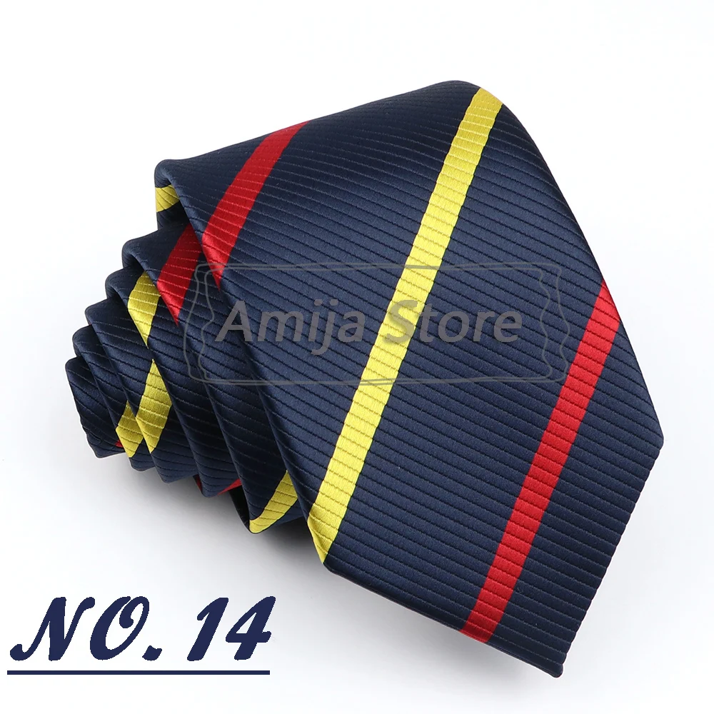 Brand New Men's Tie Red Blue Yellow Striped Plaid Jacquard Necktie Daily Wear Accessories Cravat Wedding Party Gift For A Man