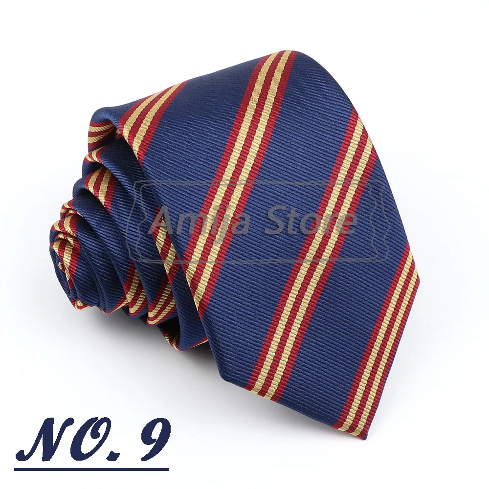 Brand New Men's Tie Red Blue Yellow Striped Plaid Jacquard Necktie Daily Wear Accessories Cravat Wedding Party Gift For A Man