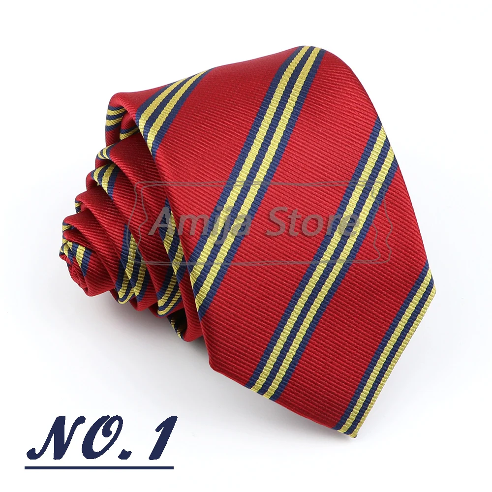 Brand New Men's Tie Red Blue Yellow Striped Plaid Jacquard Necktie Daily Wear Accessories Cravat Wedding Party Gift For A Man