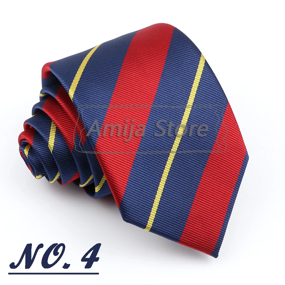Brand New Men's Tie Red Blue Yellow Striped Plaid Jacquard Necktie Daily Wear Accessories Cravat Wedding Party Gift For A Man