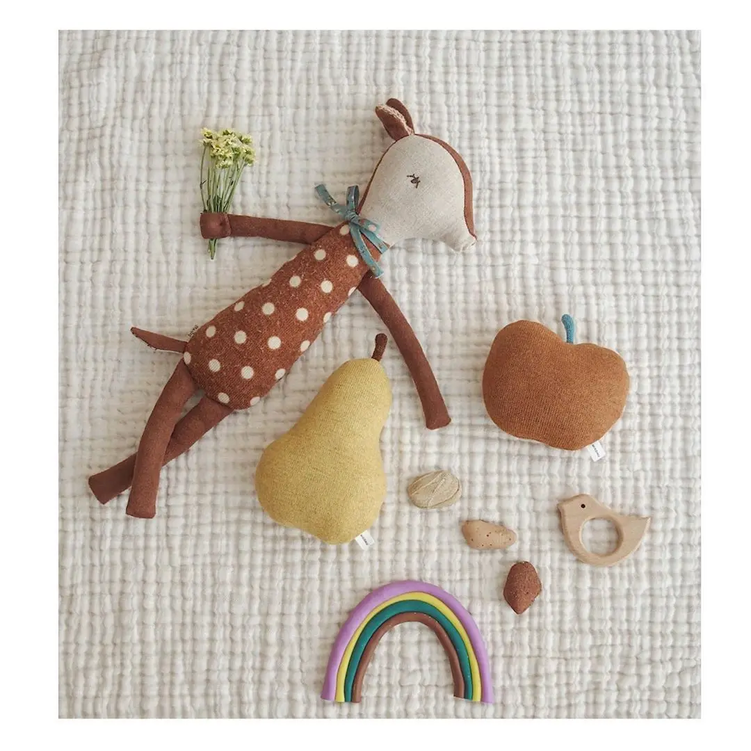 Nordic Style Lovely Stuffed Animal Toy Kawaii Bambi Baby Girls Plush Doll Kids Baby Newborns Sleeping Accompany Doll Room Decor