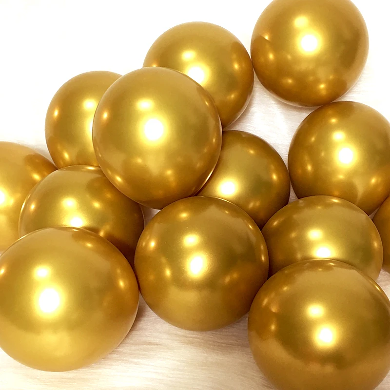 5-12Inch Gold Chrome Metal Balloon Metallic Gold Silver Latex Balloons Wedding Decoration Birthday Party Valentine's Day Cecor