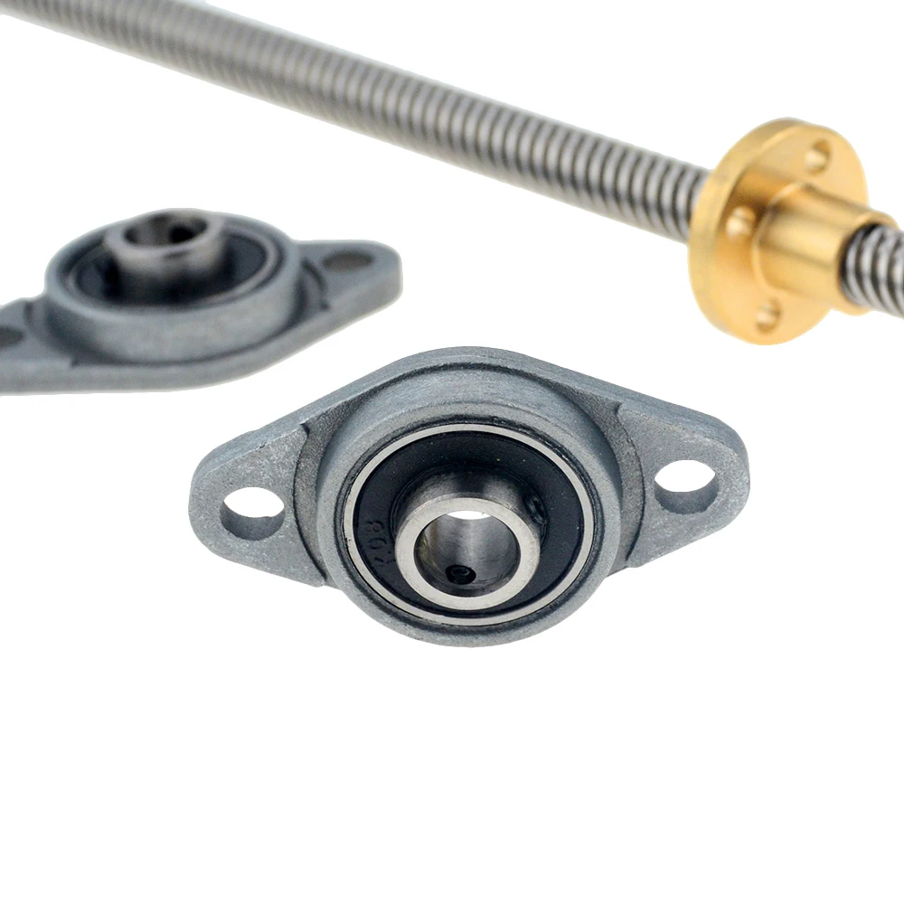 1Set 3D Printer CNC T8 Lead Screw 8mm Length 100-800mm + Brass Copper Nut + KFL08 Bearing Bracket + Flexible Coupling 8x8