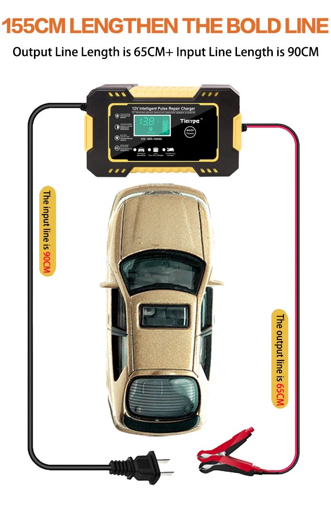 12V6A Car Motorcycle Battery Repair Charger All Intelligent Universal Type Lead Acid Storage Charger
