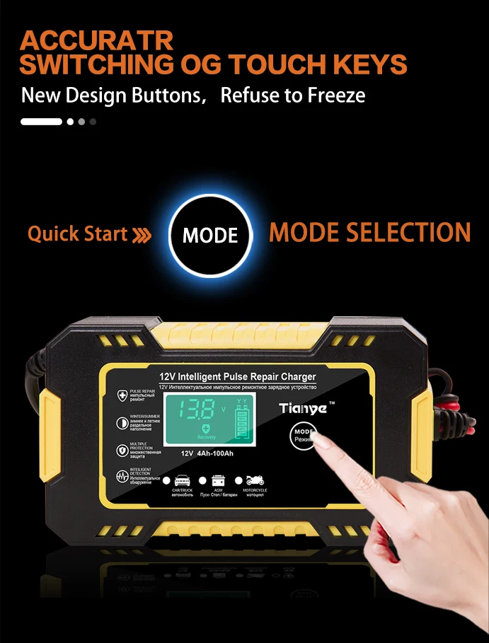 12V6A Car Motorcycle Battery Repair Charger All Intelligent Universal Type Lead Acid Storage Charger