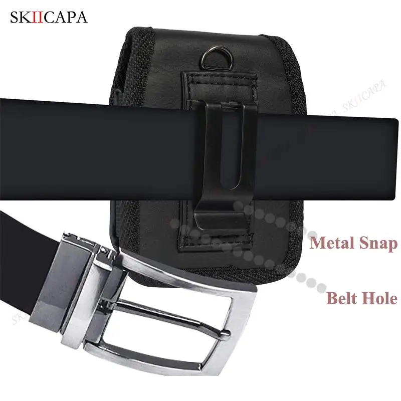 Leather Phone Pouch For Samsung Z Flip 8 7 Belt Clip Holster Oxford Cloth Phone Case For Galaxy Z Flip 4 3 5G SM-F711B Waist Bag