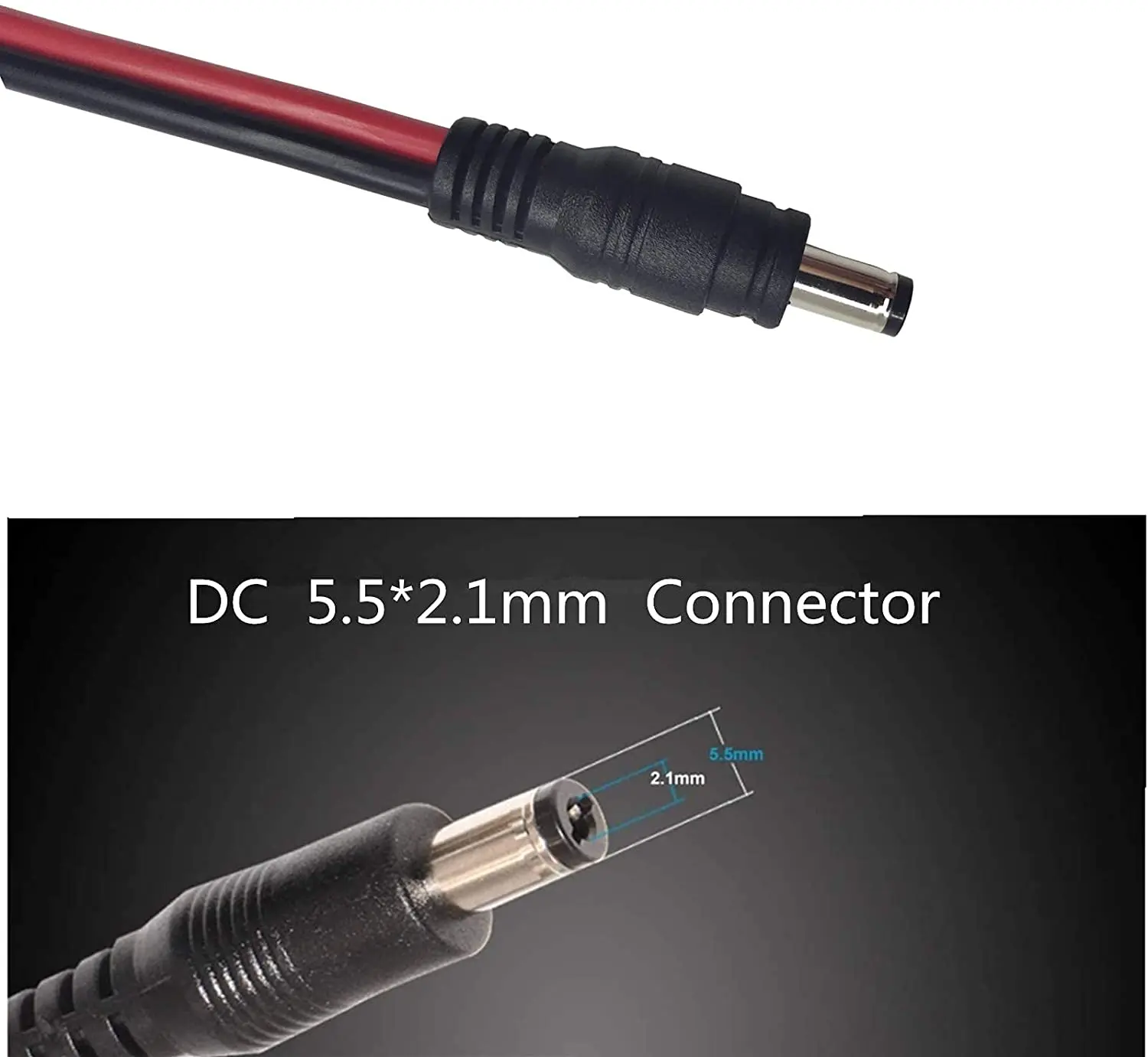 12-24V DC Car Charger Auto Power Supply Cord Cigarette Lighter Male Plug to DC 5.5mm x 2.1mm Connector Extension Cord for dvd
