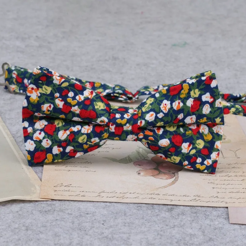 Brand New Men Fashion Retro Flower Print Bow Ties For Man Casual School Boys Cats Pattern Neck Wear Bowtie Accessories Butterfly