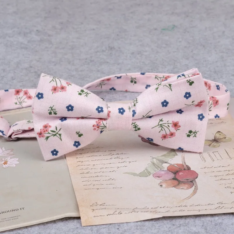 Brand New Men Fashion Retro Flower Print Bow Ties For Man Casual School Boys Cats Pattern Neck Wear Bowtie Accessories Butterfly
