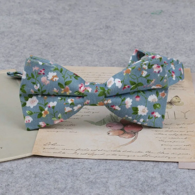 Brand New Men Fashion Retro Flower Print Bow Ties For Man Casual School Boys Cats Pattern Neck Wear Bowtie Accessories Butterfly
