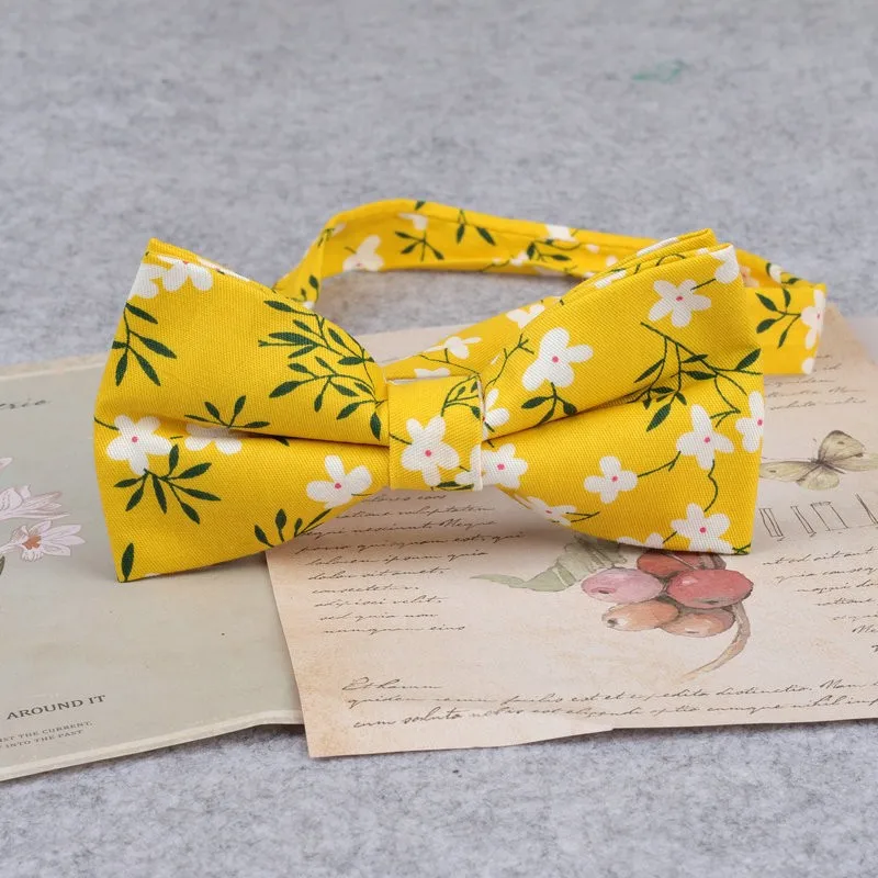 Brand New Men Fashion Retro Flower Print Bow Ties For Man Casual School Boys Cats Pattern Neck Wear Bowtie Accessories Butterfly