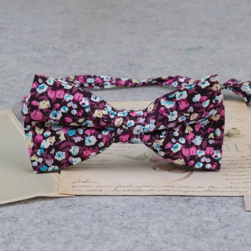 Brand New Men Fashion Retro Flower Print Bow Ties For Man Casual School Boys Cats Pattern Neck Wear Bowtie Accessories Butterfly
