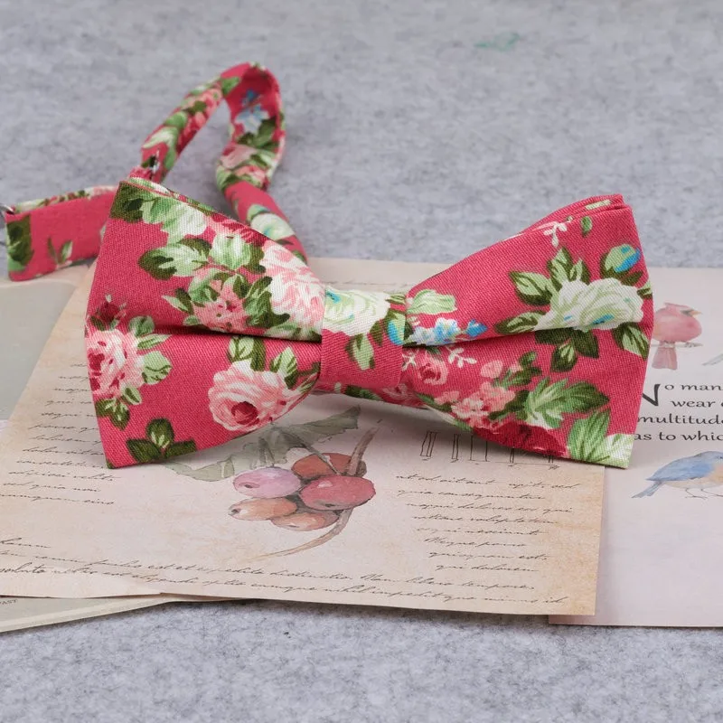 Brand New Men Fashion Retro Flower Print Bow Ties For Man Casual School Boys Cats Pattern Neck Wear Bowtie Accessories Butterfly